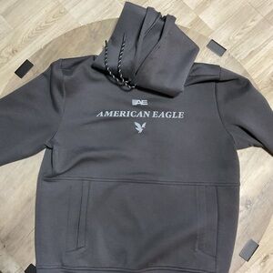 American Eagle Outfitters Black Pullover Hoodie with Logo